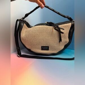 Ripani Made in Italy Woven Leather Crossbody Shoulder Bag